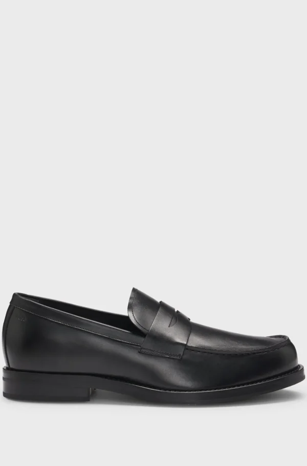 HUGO BOSS Dressletic-pennyloafers Med Slip-on I Læder Sort Fashion