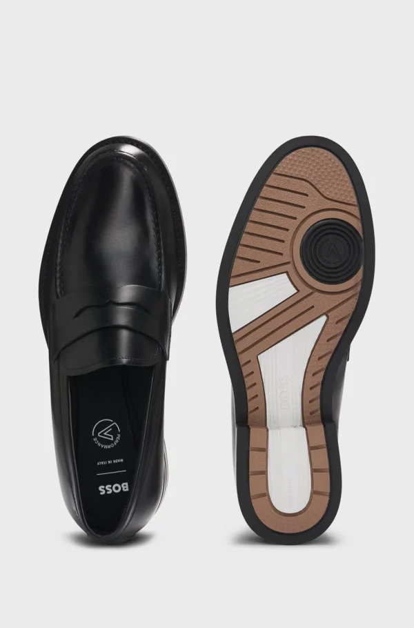 HUGO BOSS Dressletic-pennyloafers Med Slip-on I Læder Sort Fashion