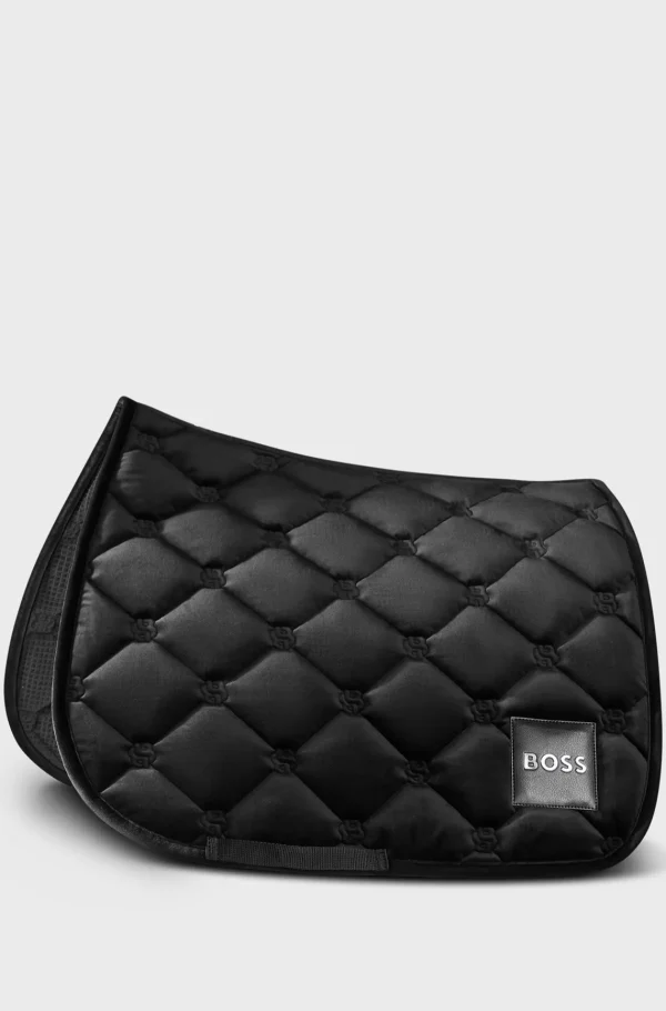 HUGO BOSS Dressur-sadelunderlag I Fløjl Til Hestesport Med Dobbelt B-monogrammer Sort Outlet