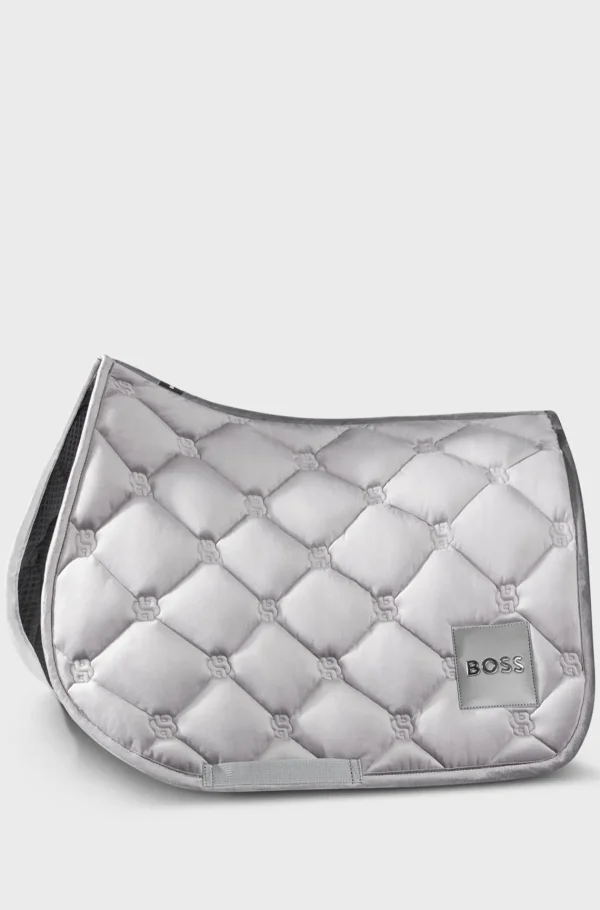HUGO BOSS Dressur-sadelunderlag I Fløjl Til Hestesport Med Dobbelt B-monogrammer Sølv Shop