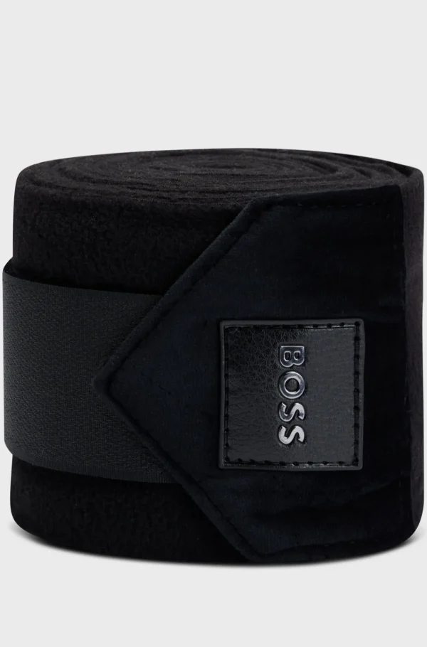 HUGO BOSS Fleecebandager Med Fløjlsender Til Hestesport Sort Store