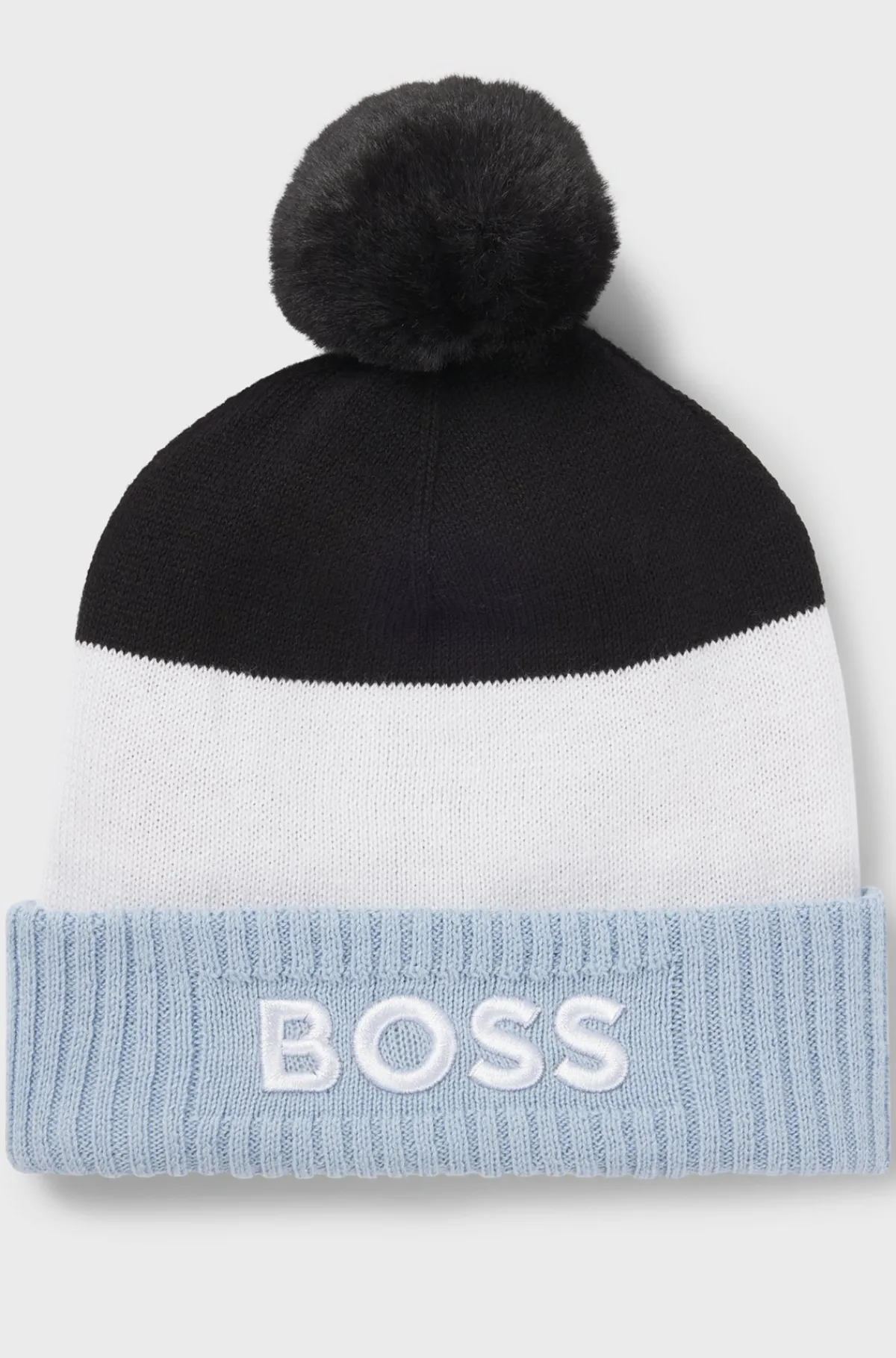 flerfarvet_hue_til_brn_med_pompon_1.webp HUGO BOSS Flerfarvet Hue Til Børn Med Pompon Blå Clearance