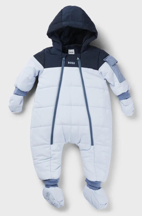 HUGO BOSS Flyverdragt Til Babyer Med For Af Kunstig Pels Og Logodetaljer Lyseblå Store