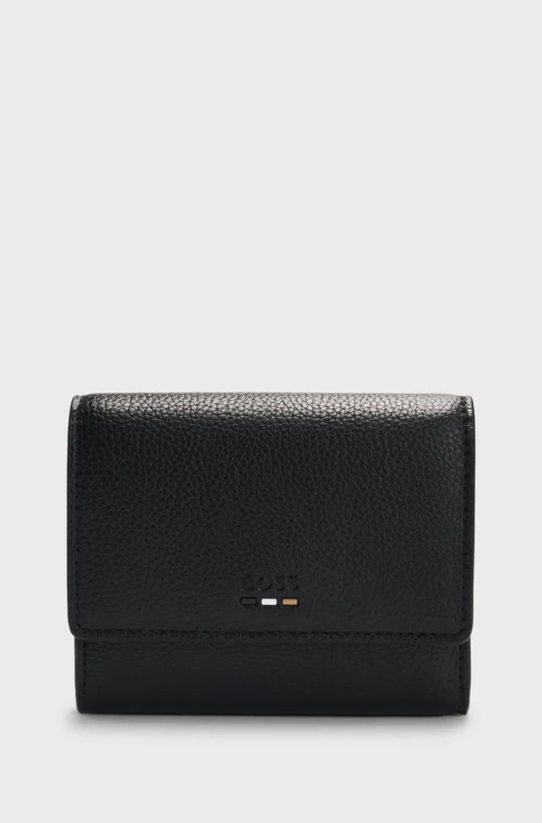 HUGO BOSS Foldbar Kortholder I Imiteret Læder Med Præget Logo Sort Flash Sale