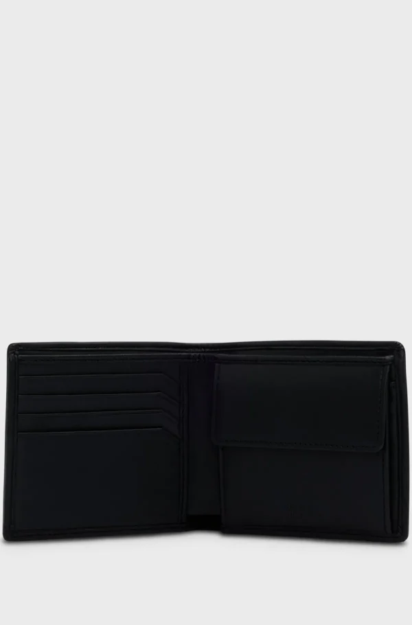 HUGO BOSS Foldepung I Læder Med Logodetaljer Sort Hot