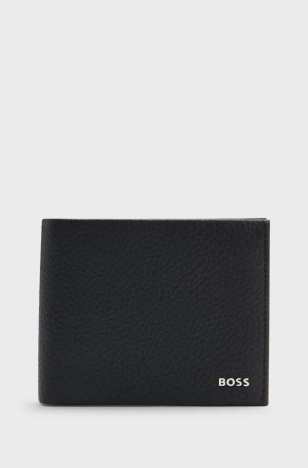 HUGO BOSS Foldepung I Narvlæder Med Logobogstaver Sort Best Sale