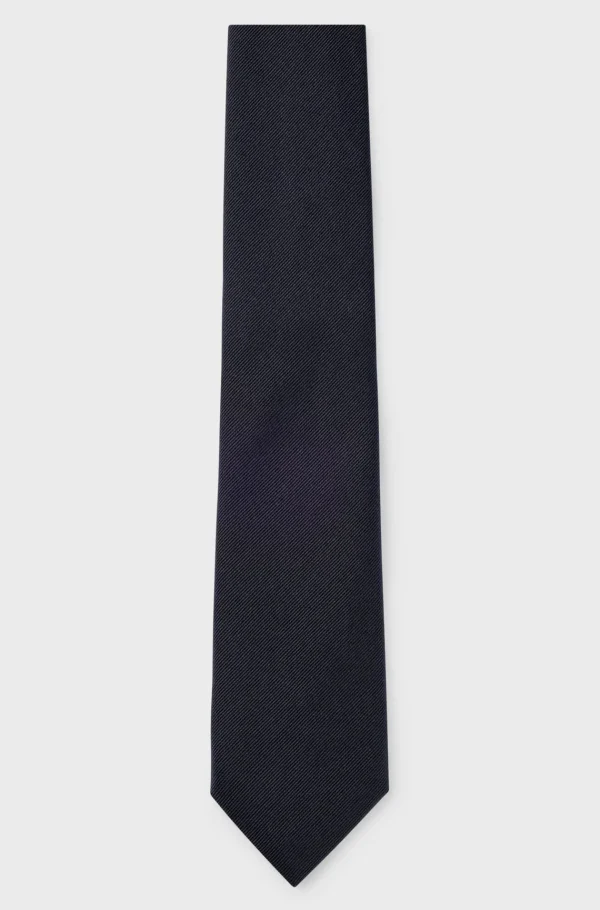 HUGO BOSS Formelt Slips I Silkejacquard Mørkeblå Best Sale