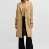 HUGO BOSS Frakke Med Slim Fit I Ny Uld Og Kashmiruld Beige Best Sale
