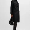 HUGO BOSS Frakke Med Slim Fit I Ny Uld Og Kashmiruld Sort Clearance