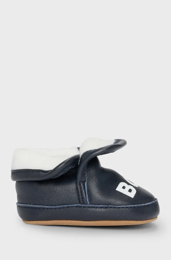 HUGO BOSS Gaveæske Med Slippers I Læder Til Babyer Mørkeblå Cheap