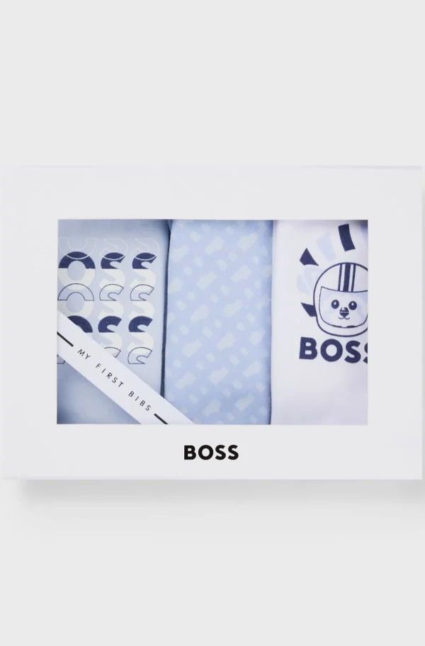HUGO BOSS Gaveæske Med Tre Par Bomuldshagesmække Til Babyer Lyseblå Clearance