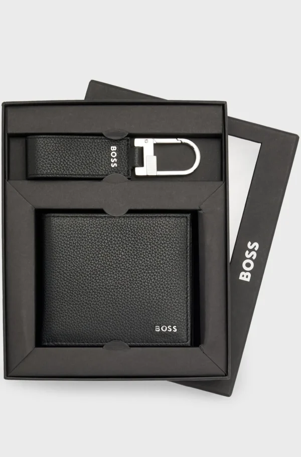 HUGO BOSS Gavesæt Med Pung Og Nøglering I Læder Sort Best Sale