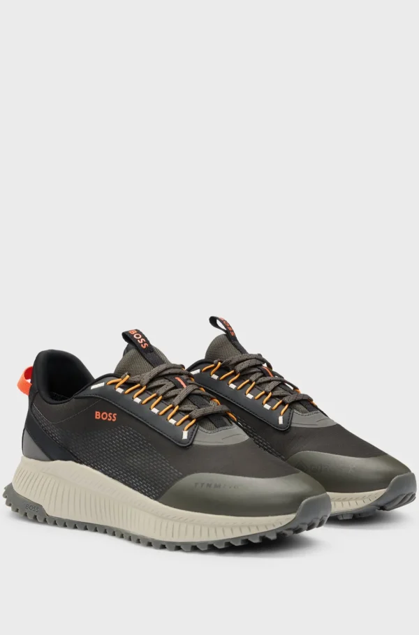HUGO BOSS GORE-TEX TTNM EVO Sneakers I Blandede Materialer Med Og Rillet Sål Mørkegrå Hot