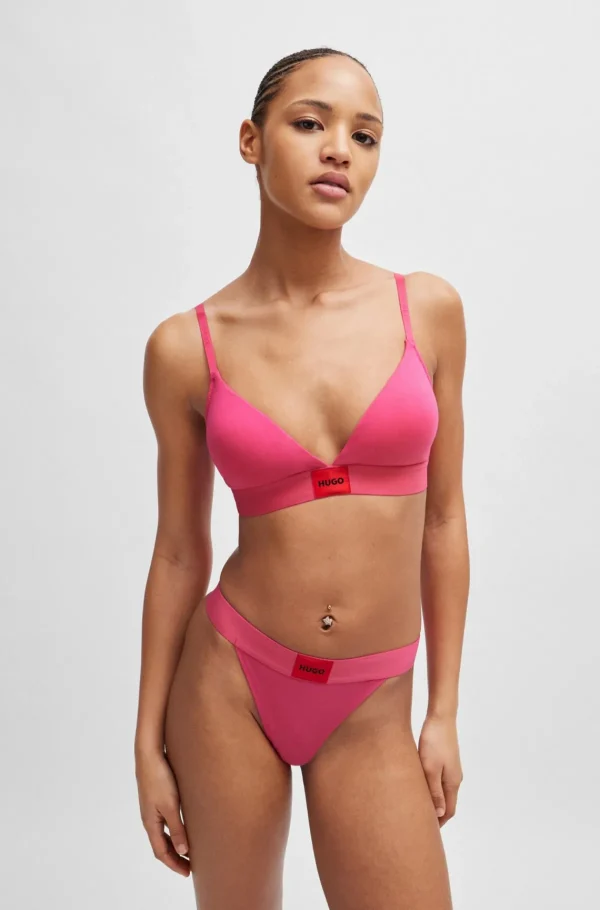 HUGO BOSS G-strengstrusser I Bomuld Med Stræk Og Logolinning Pink Sale