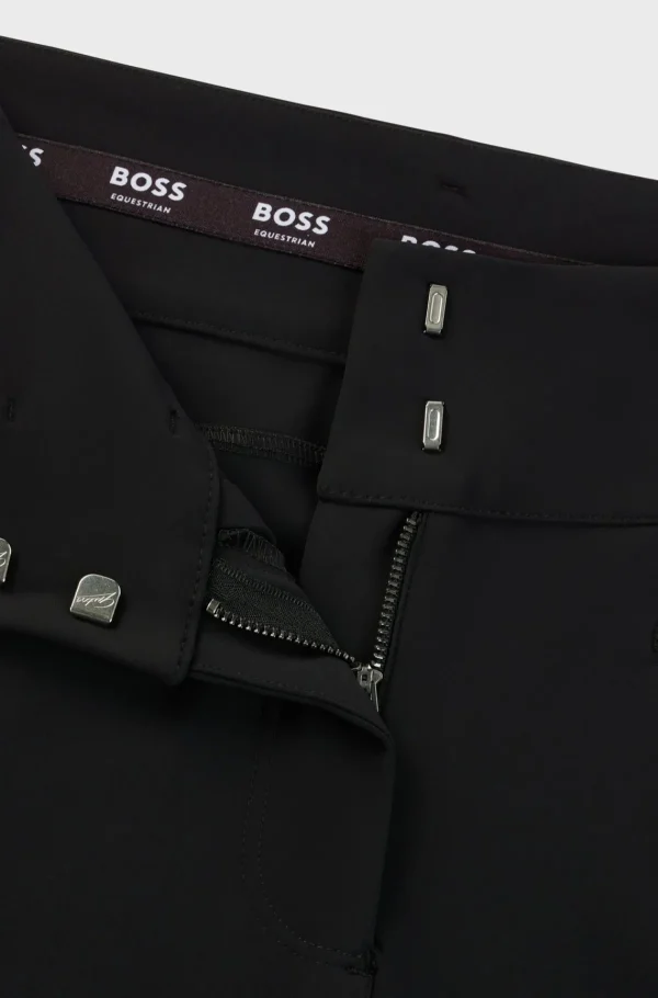 HUGO BOSS Højtaljede Ridebukser Med Knæskind Sort Sale