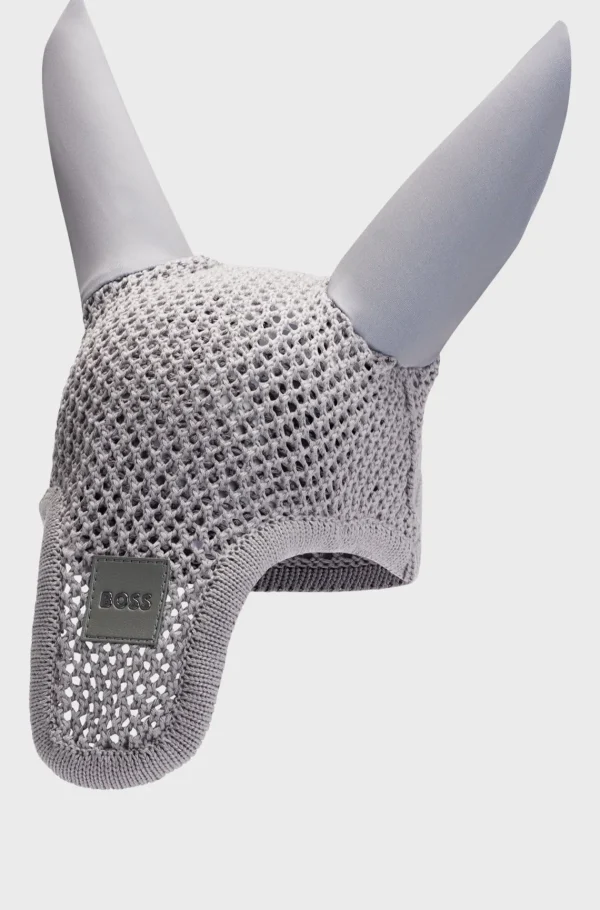 HUGO BOSS Hæklet Insektmaske Til Hestesport Med Logomærke Sølv Flash Sale