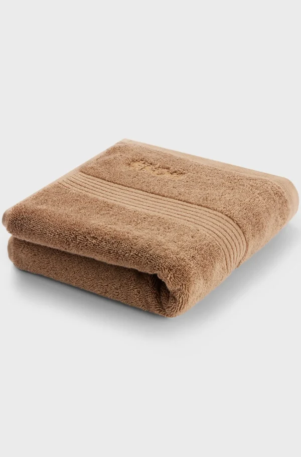 HUGO BOSS Håndklæde Med Logo I ægæisk Bomuld Brun Best