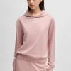 HUGO BOSS Hættetrøje I Jersey Med Stræk Og Logoprint Lys pink Shop
