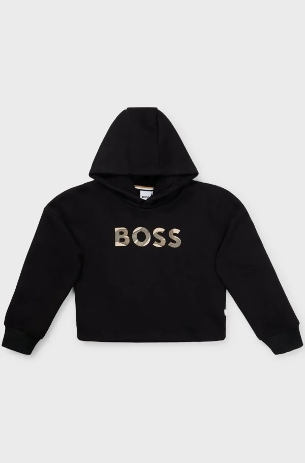 HUGO BOSS Hættetrøje Til Børn I Bomuldsblanding Med Logodetaljer Sort Cheap