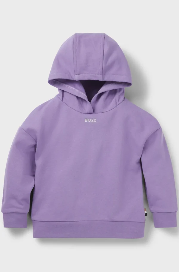 HUGO BOSS Hættetrøje Til Børn Med Oversize Fit Og Broderet Logo Lilla Shop