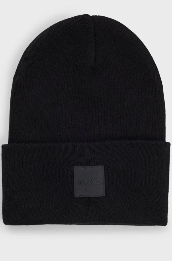 HUGO BOSS Hue I Bomuld Med Logomærkat Sort Outlet