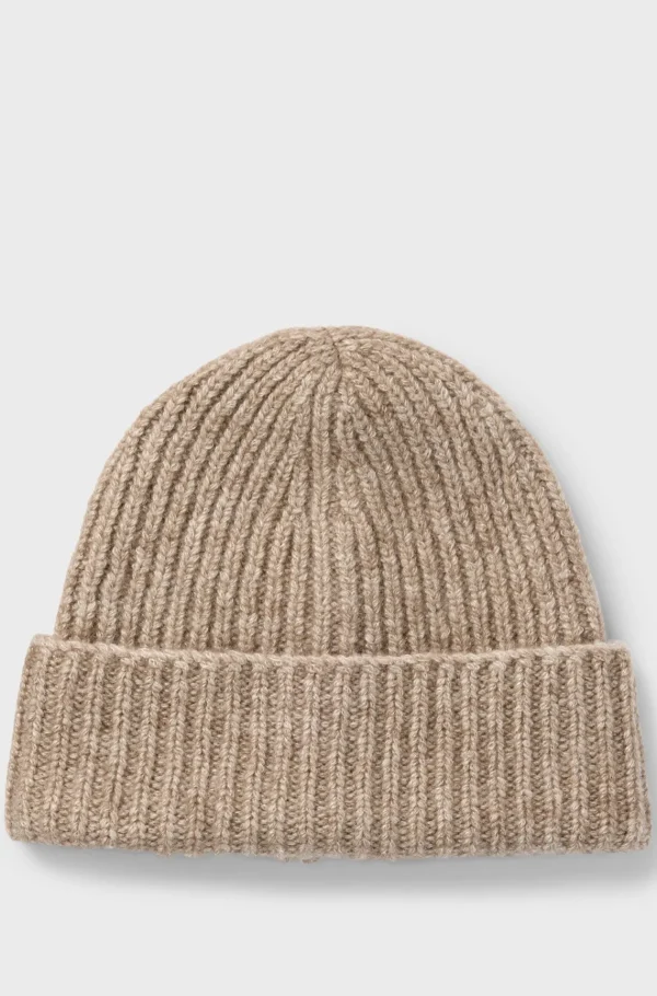 HUGO BOSS Hue I Chunky Strik I En Bisonuldblanding Med Silke Beige Shop