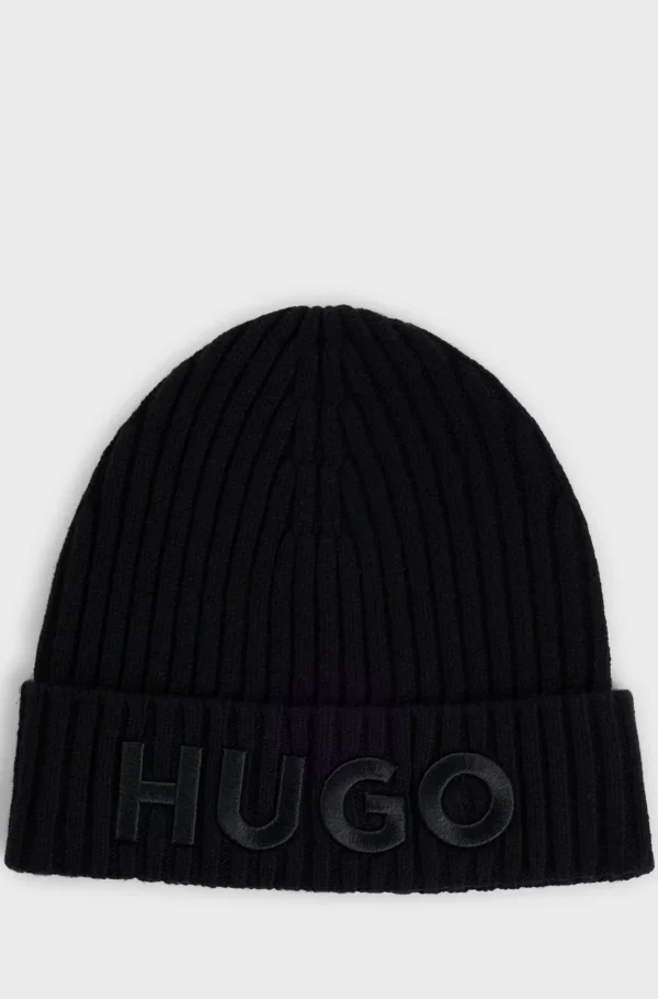 HUGO BOSS Hue I Ny Uld Med Logodetalje Sort Online