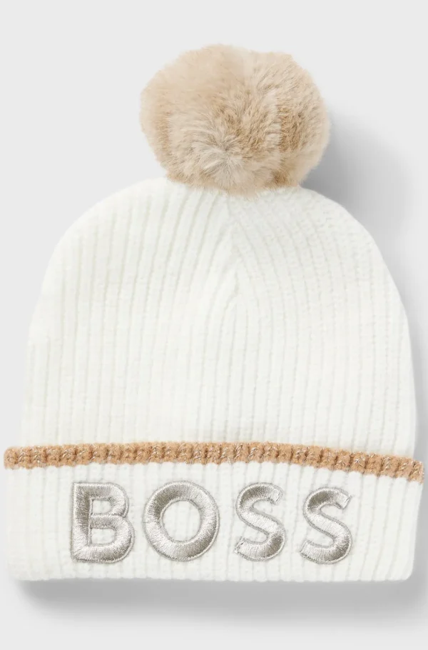 HUGO BOSS Hue Med Metallisk Logo Til Børn Hvid Best