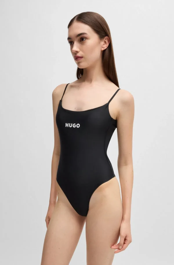 HUGO BOSS Hurtigtørrende Badedragt Med Kontrastlogo Sort Store