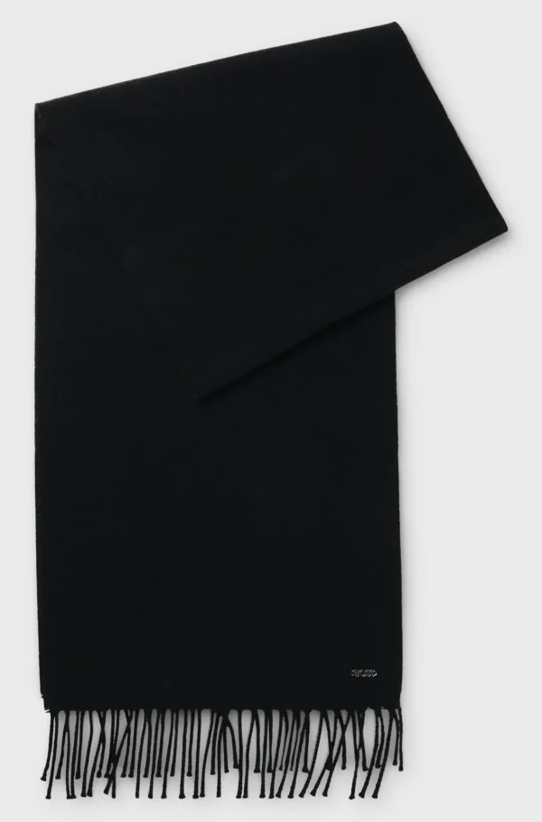 HUGO BOSS Italiensk Fremstillet Tørklæde I Uldtwill Sort Best Sale