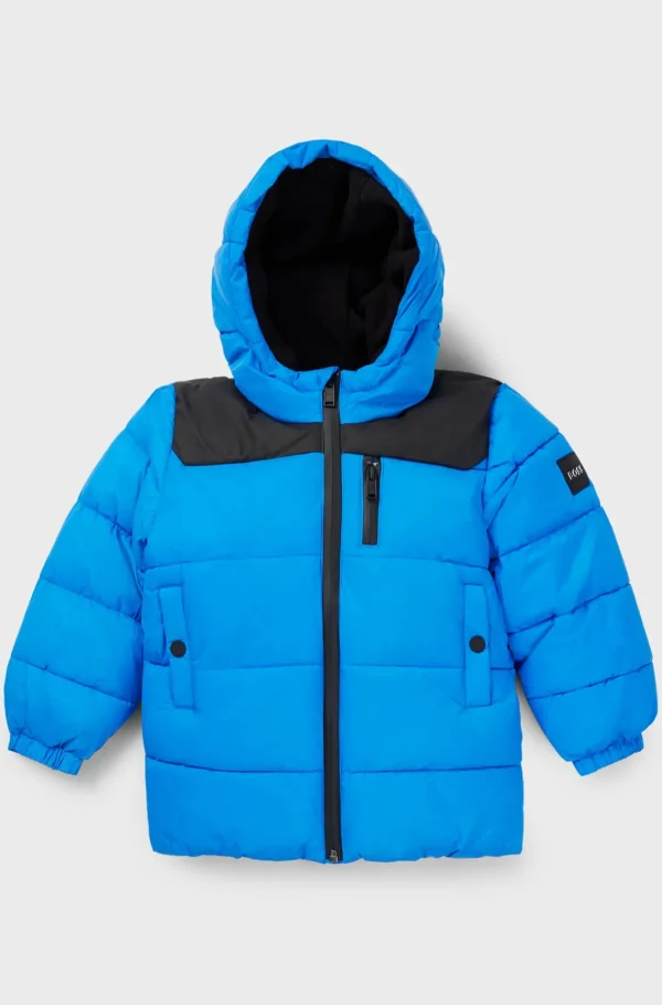 HUGO BOSS Jakke Med Hætte Og Logo Til Børn Blå Cheap