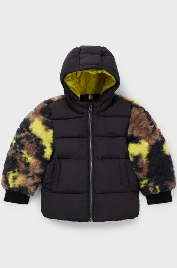 HUGO BOSS Jakke Med Sherpa Og Kamuflagemønster Til Børn Sort Hot