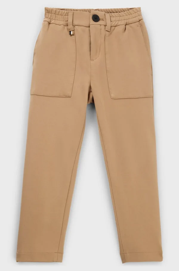 HUGO BOSS Jakkesætsbukser Til Børn I Stof Med Stræk Brun Fashion