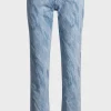 HUGO BOSS Jeans Med Slim Fit I Blå Denim Med Laserprint Lyseblå Shop
