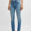 HUGO BOSS Jeans Med Slim Fit I Blå Denim Med Stræk Lyseblå Shop