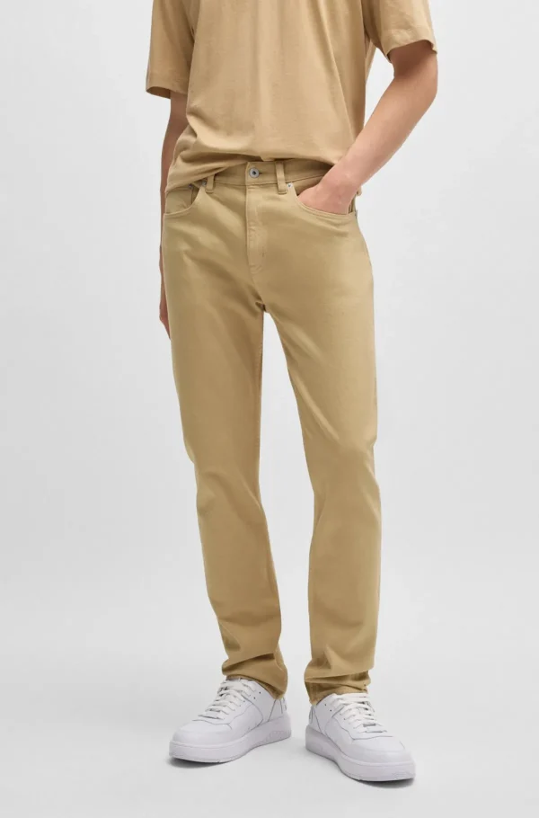 HUGO BOSS Jeans Med Slim Fit I Farvet Denim Med Stræk Beige Online