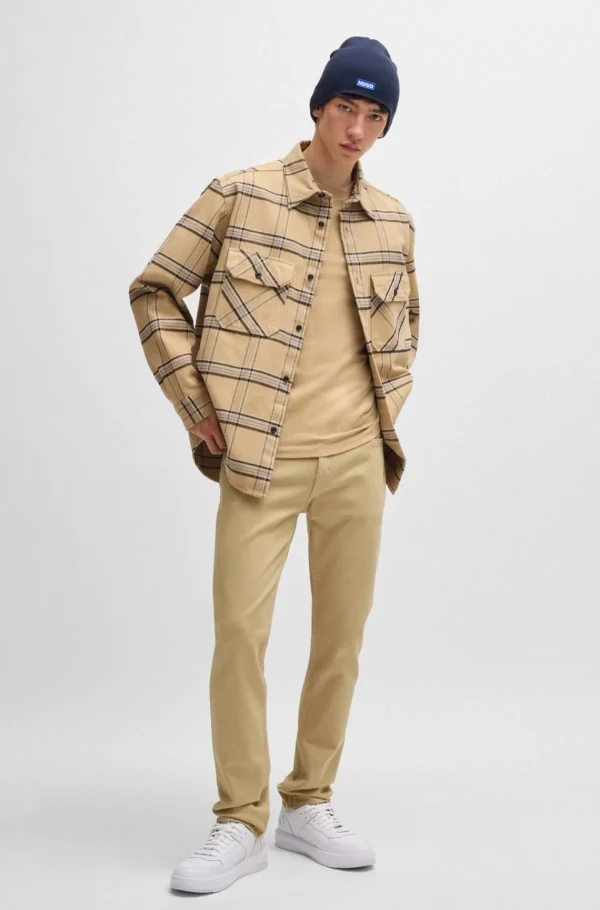 HUGO BOSS Jeans Med Slim Fit I Farvet Denim Med Stræk Beige Online