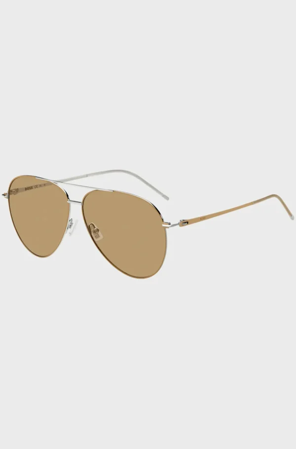 HUGO BOSS Kamelfarvede Solbriller Med Letvægtsstel Beige Best Sale
