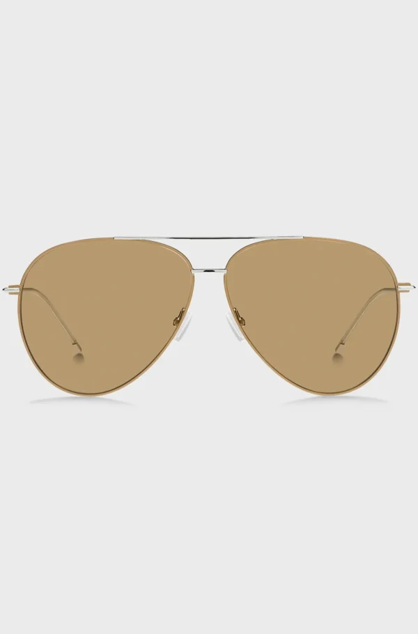 HUGO BOSS Kamelfarvede Solbriller Med Letvægtsstel Beige Best Sale