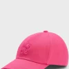HUGO BOSS Kasket I Bomuldstwill Med Blomstret Logo Pink Hot