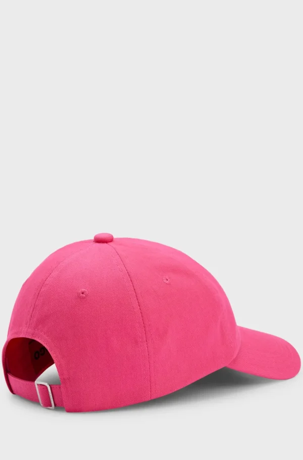 HUGO BOSS Kasket I Bomuldstwill Med Blomstret Logo Pink Hot