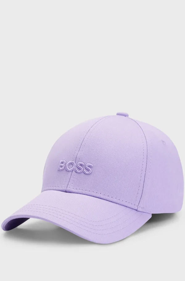 HUGO BOSS Kasket I Bomuldstwill Med Broderet Logo Lilla Flash Sale