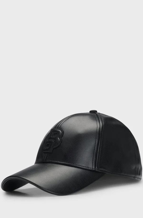 HUGO BOSS Kasket I Imiteret Læder Med Dobbelt B-monogram Sort Store