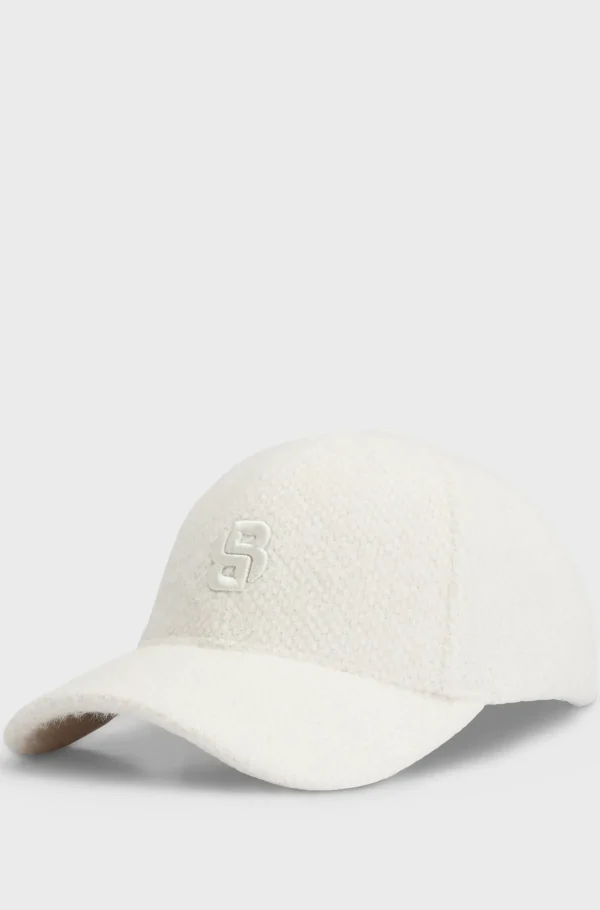 HUGO BOSS Kasket I Uldent Jersey Med Dobbelt B-monogram Hvid Store