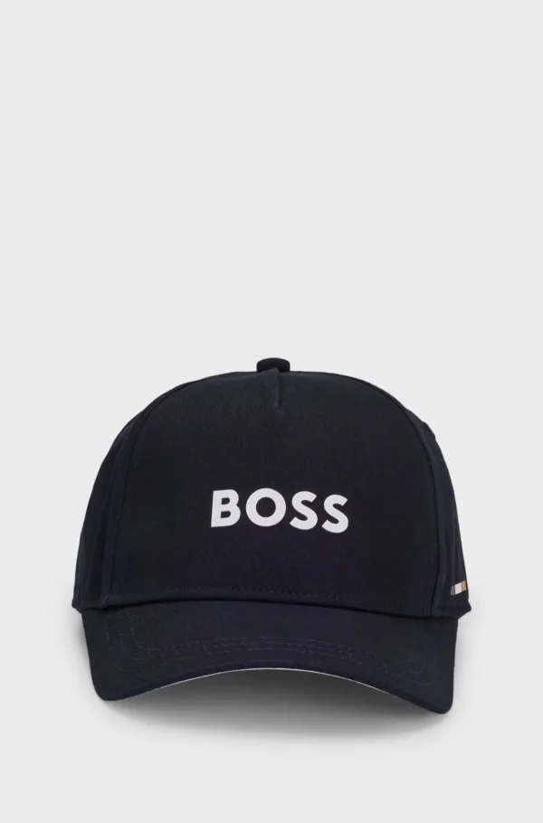HUGO BOSS Kasket Til Børn I Bomuldstwill Med Logodetaljer Sort Store