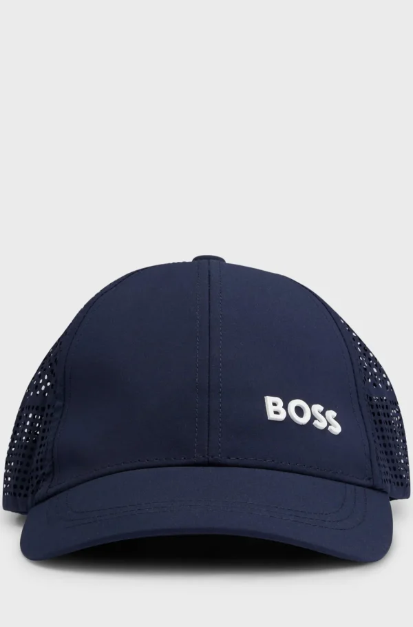 HUGO BOSS Kasket Til Børn Med Logo Og Laserskårne Detaljer Mørkeblå Flash Sale
