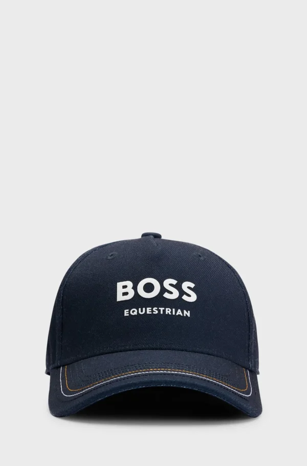 HUGO BOSS Kasket Til Hestesport Med Logo Mørkeblå Sale