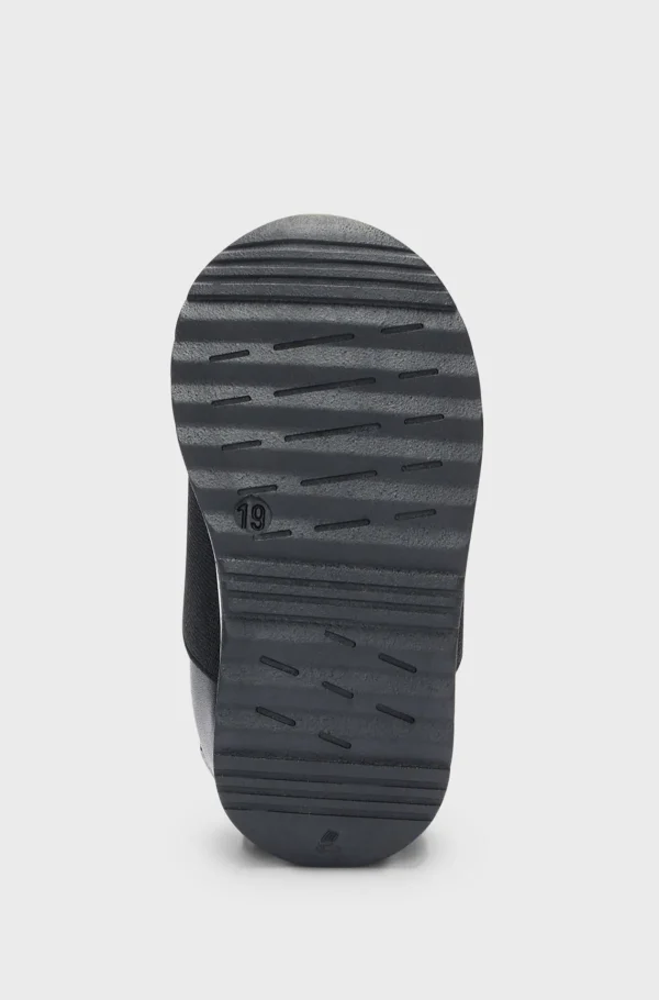 HUGO BOSS Kondisko Til Børn I Læder Og Mesh Med Logorem Sort Best Sale