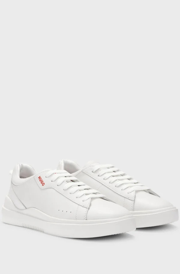 HUGO BOSS Kopsål-sneakers Med Snøre Og Læderoverdele Hvid New