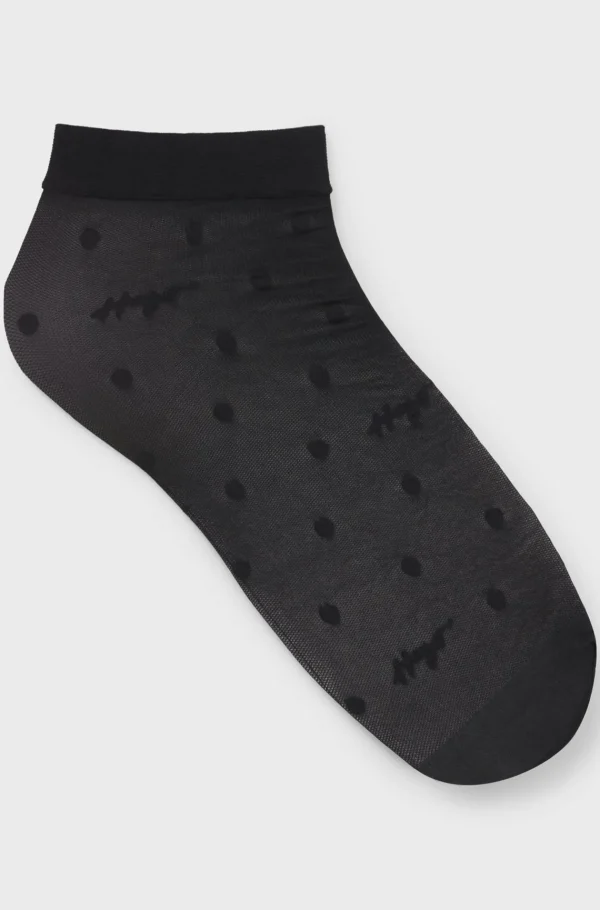HUGO BOSS Korte Transparente Sokker Med Prikker Og Logo Sort Fashion